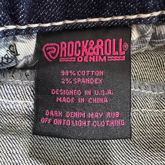 Rock & Roll Denim Mid Rise Bootcut Longhorn Women's Western Jeans (26x34) NEW - Picture 12 of 13